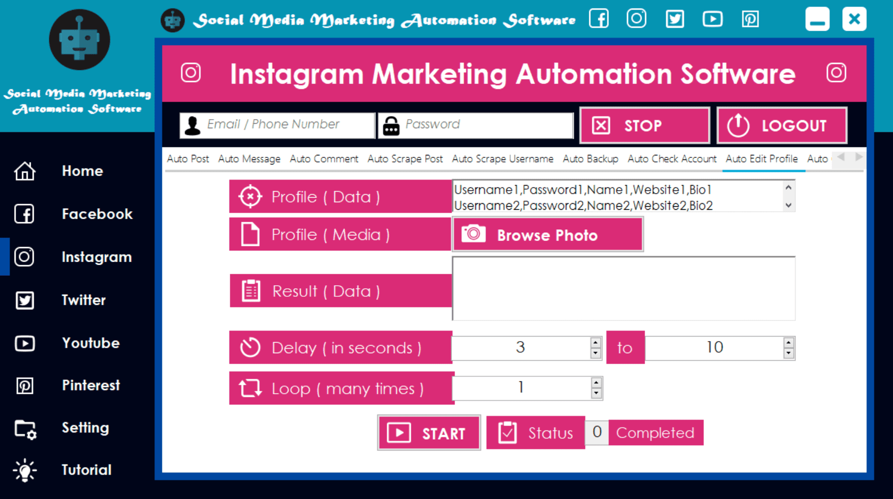 Auto Edit Profile